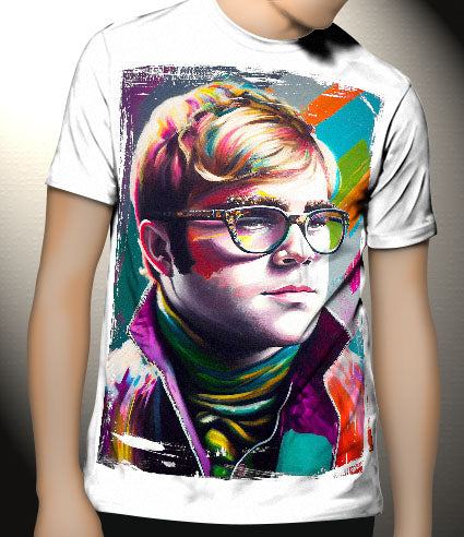 P178 AI Artistry Elton John Printed Designs on Canvas, Poster, Mugs, Cushion Covers, and T-Shirts